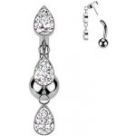 Šperky4U Obrácený Push In piercingu do pupíku titan TIT1418 – Zboží Dáma