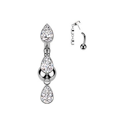 Šperky4U Obrácený Push In piercingu do pupíku titan TIT1418 – Zboží Dáma