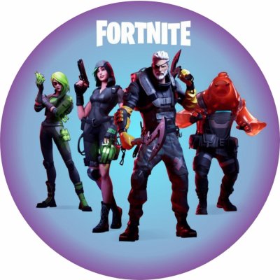 Jedlý tisk FORTNITE ● materiál: JEDLÝ PAPÍR Ⓜ️, ● velikost: průměr 18 cm ☝ – Zboží Mobilmania