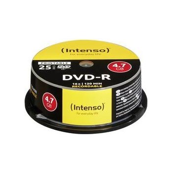 Intenso DVD-R 4,7GB 16x, printable, cakebox, 25ks (4801154)