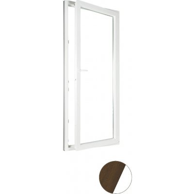 Aluplast jednokřídlové balkonové dveře Ořech/bílá 90 x 200 cm Pravé Dvojsklo Ug 1,1 – Hledejceny.cz