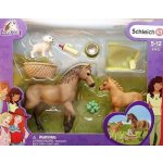 Schleich 42432 Set hříbě a Quarter kůň se štěňátkem a doplňky – Hledejceny.cz