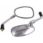 zrcátko zpětné - oválné chrom skútr/moto M10x1,25 P+L závit - homol. E7 | Zboží Auto