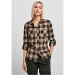 Ladies Turnup Checked Flanell shirt black/softtaupe – Zboží Dáma