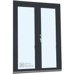 Kömmerling balkonové dveře 70 AD O+OS klapačka levé antracit/antracit 150 x 240 cm oboustranná klika + FAB + hliníkový práh – Hledejceny.cz