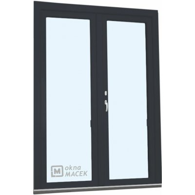 Kömmerling balkonové dveře 70 AD O+OS klapačka levé antracit/antracit 150 x 240 cm oboustranná klika + FAB + hliníkový práh – Hledejceny.cz