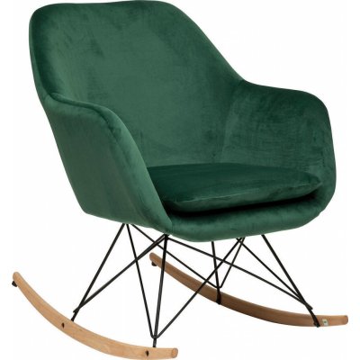 Atmosphera Zelené sametové houpací křeslo Olmeto – Zboží Dáma