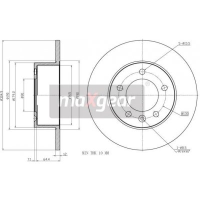 Brzdový kotouč RENAULT zadní MASTER 10- 305X12 FWD 986479717 MAXGEAR – Zboží Mobilmania