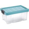 Úložný box Tontarelli Clip box 14 l s víkem transparent modrá