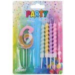 Wiky Svíčky na dort ve tvaru čísla 6 růžová – Zboží Dáma