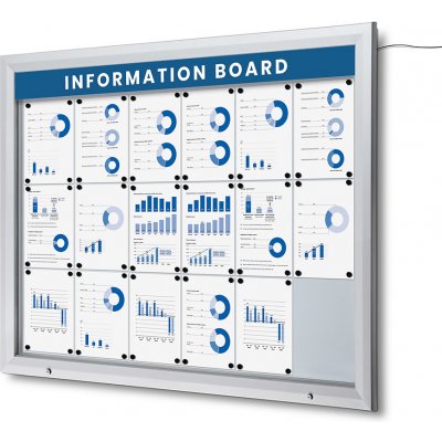 Jansen Display Venkovní vitrína typu T určená pro 18xA4, LED osvětlení, 1465 x 1167 mm – Sleviste.cz
