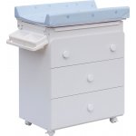 Přebalovací komoda s vaničkou Scarlett Vista - bílá - s Přebalovací podložkou Slon - Modrá – Zboží Dáma