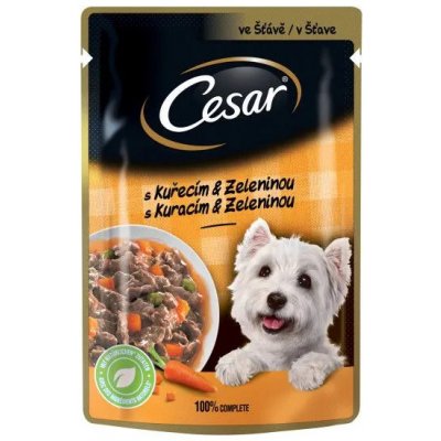 Cesar pro dospělé psy s chutným kuřecím a zeleninovým ragů ve šťávě 24 x 100 g – Zboží Mobilmania