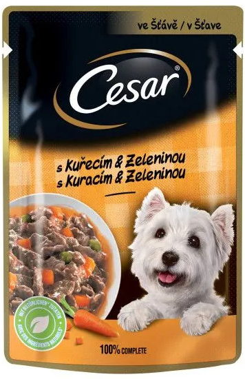 Cesar s kuřecím a zeleninovým ragů ve šťávě 24 x 100 g