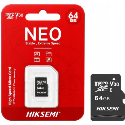 HIKSEMI MicroSDXC 64GB HS-TF-C1STD/64G/NEO/AD/W – Zboží Mobilmania