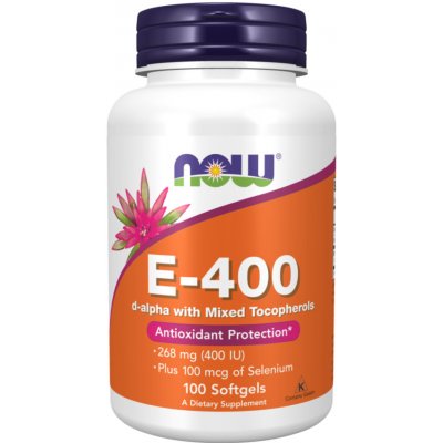 NOW Foods Vitamin E 400 IU s tokoferoly 100 softgelových kapslí – Hledejceny.cz