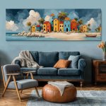 Obraz na plátně - Huňaté mraky v Sahuan Kallo FeelHappy.cz Velikost obrazu (šířka x výška): 240 x 80 cm – Sleviste.cz