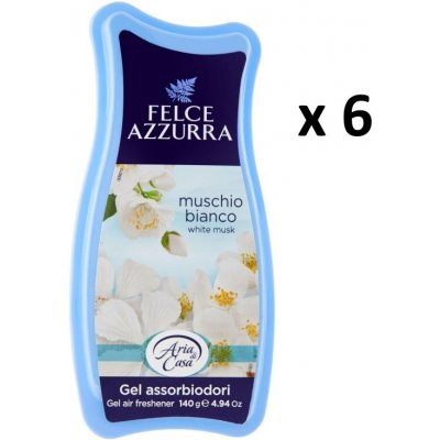 Felce Azzurra Osvěžovač vzduchu Casa Gel Talco & muschio bianco 6 x 140 g