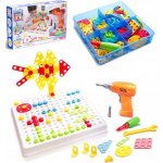 KIK Mozaika dětské puzzle plastové bloky + šroubovák 261 ks – Zboží Dáma