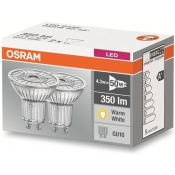 Osram sada 2x LED žárovka GU10, PAR16, 4,3W, 350lm, 2700K, teplá bílá