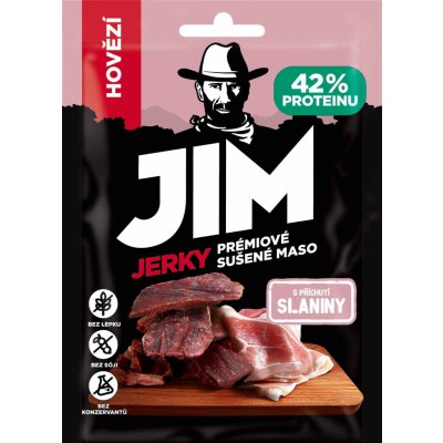 Jim Jerky Hovězí s příchutí slaniny 23 g – Zboží Dáma