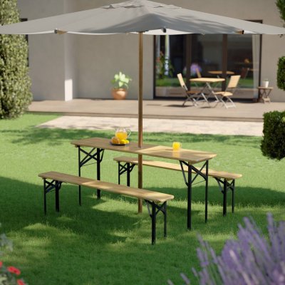 Juskys Pivní set Bichl 3-dílný z lakovaného dřeva 170 cm – Zboží Dáma Juskys Pivní set Bichl 3-dílný z lakovaného dřeva 170 cm – Zboží Dáma