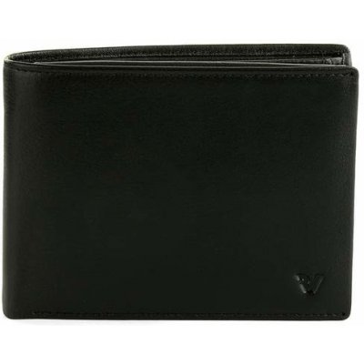 Roncato Peněženka horizontální kapsa na mince průhledná kapsa PASCAL černá – Zboží Mobilmania