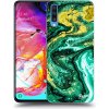 Pouzdro a kryt na mobilní telefon Samsung Pouzdro Picasee silikonové Samsung Galaxy A70 A705F - Green Gold čiré