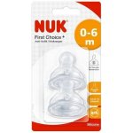 NUK First Choice šidítko lahvové silikonové 0-6 m natural 2 ks – Zboží Mobilmania