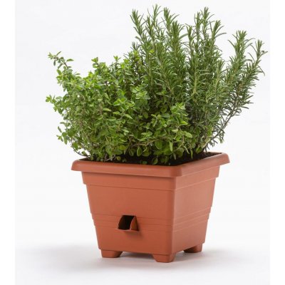 PLASTIA Hranatý samozavlažovací kv. Bergamot 30x30 cm terakota – HobbyKompas.cz