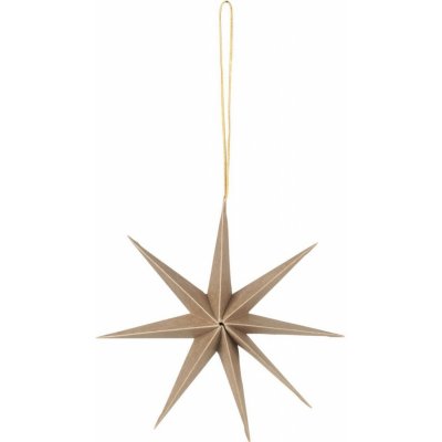Závěsná vánoční dekorace průměr 15 cm Broste STAR-S přírodní