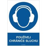 POUŽÍVEJ CHRÁNIČE SLUCHU - bezpečnostní tabulka, plast A4, 2 mm – Zbozi.Blesk.cz