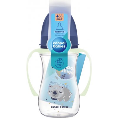 Canpol Babies EasyStart Lahvička Antikoliková 35/237_blu Sleepy Koala modrá 240ml – Zboží Dáma