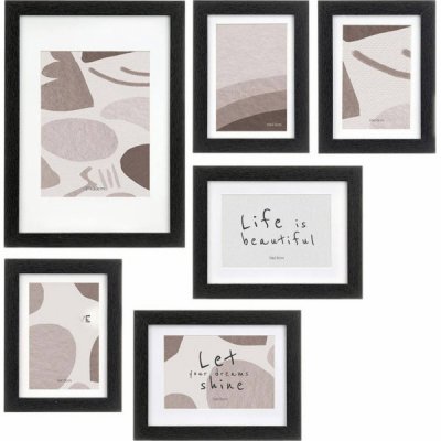 Giftdecor Nástěnné fotorámečky MURAL, 7 rámečků různých velikostí, černé – Hledejceny.cz
