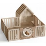 EMP Dětská ohrádka s plotem a domečkem medvídka 150 x 180 cm béžová – Zboží Mobilmania