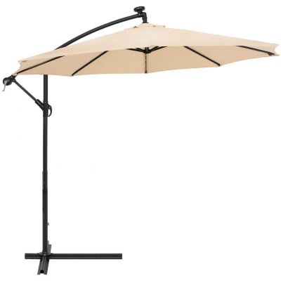 SPRINGOS ATENA GU0047 Zahradní slunečník s led osvětlením 290 cm, béžový – Hledejceny.cz