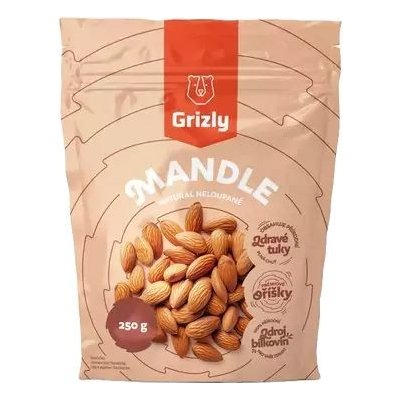 GRIZLY Mandle natural neloupané 250 g – Zbozi.Blesk.cz