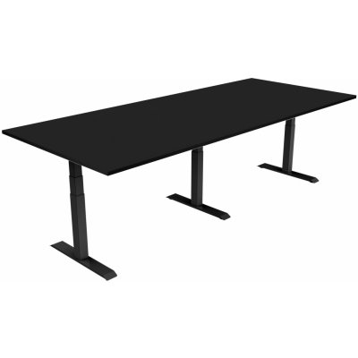 DELSO Jednací elektrický výškově nastavitelný stůl MEETOR 240x90cm - Černá, Černá – Zboží Dáma