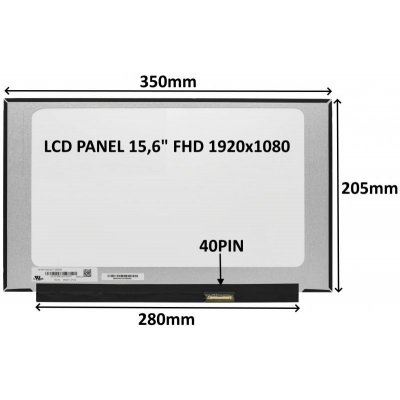 LCD PANEL 15,6" FHD 1920x1080 40PIN MATNÝ IPS 144HZ / BEZ ÚCHYTŮ 77030550