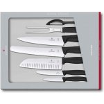 Sada kuchyňských nožů se škrabkou a vidličkou na maso Victorinox Swiss Classic 7 ks, černá – Zboží Mobilmania