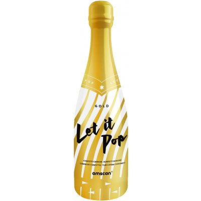 Amscan Konfety vystřelovací Lahev Let it Pop zlatá 32 cm – Zboží Dáma