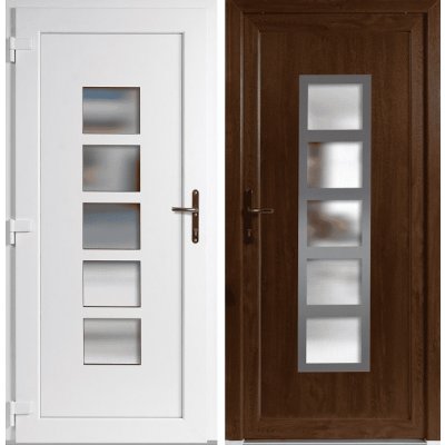 OknaDvereNaMiru.cz Vchodové plastové dveře INOX Lucy Zlatý dub / Bílá 110 x 210 cm – Zbozi.Blesk.cz