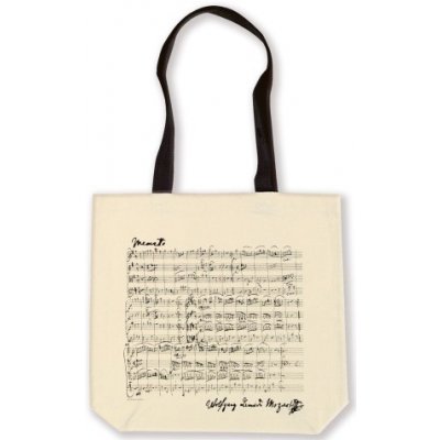 Nákupní taška s notami Mozart dlouhé uši natur – Zboží Mobilmania