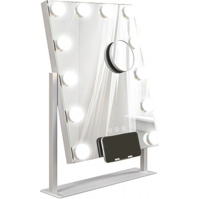 Homcom Kosmetické zrcadlo se 3 světelnými LED režimy malé 505 020V90WT – Zboží Dáma