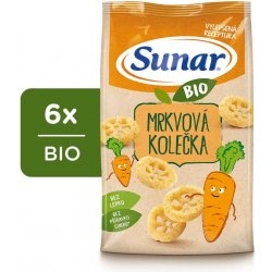 SUNAR BIO Křupky Mrkvová kolečka 6 x 45 g