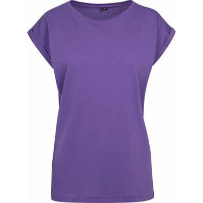 Build Your Brand Prodloužené splývavé tričko s ohrnutými rukávy Ultraviolett
