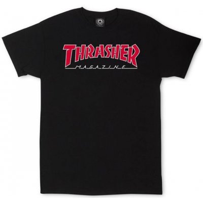 Thrasher triko OUTLINED černá