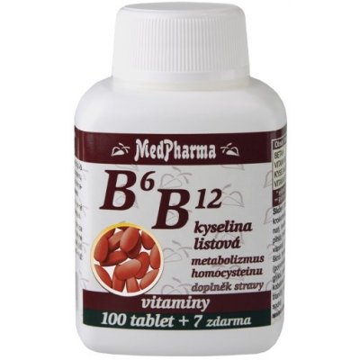 MedPharma B6 + B12 + kyselina listová 100 tablet – Hledejceny.cz
