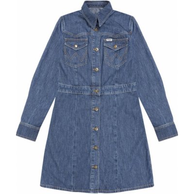 Wrangler dámské riflové šaty Slim Western Dress W9Q8NG506 – Zboží Mobilmania