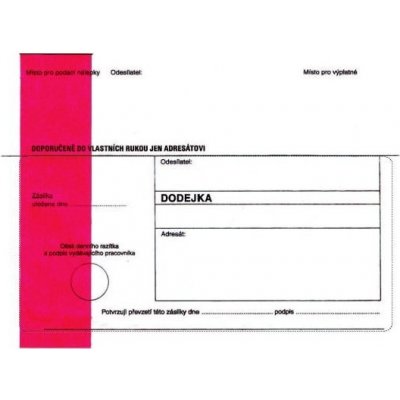 Dodejka B6 125x176 samopr., oblá klopa, červ. pruh, 1.000 ks – Zboží Živě